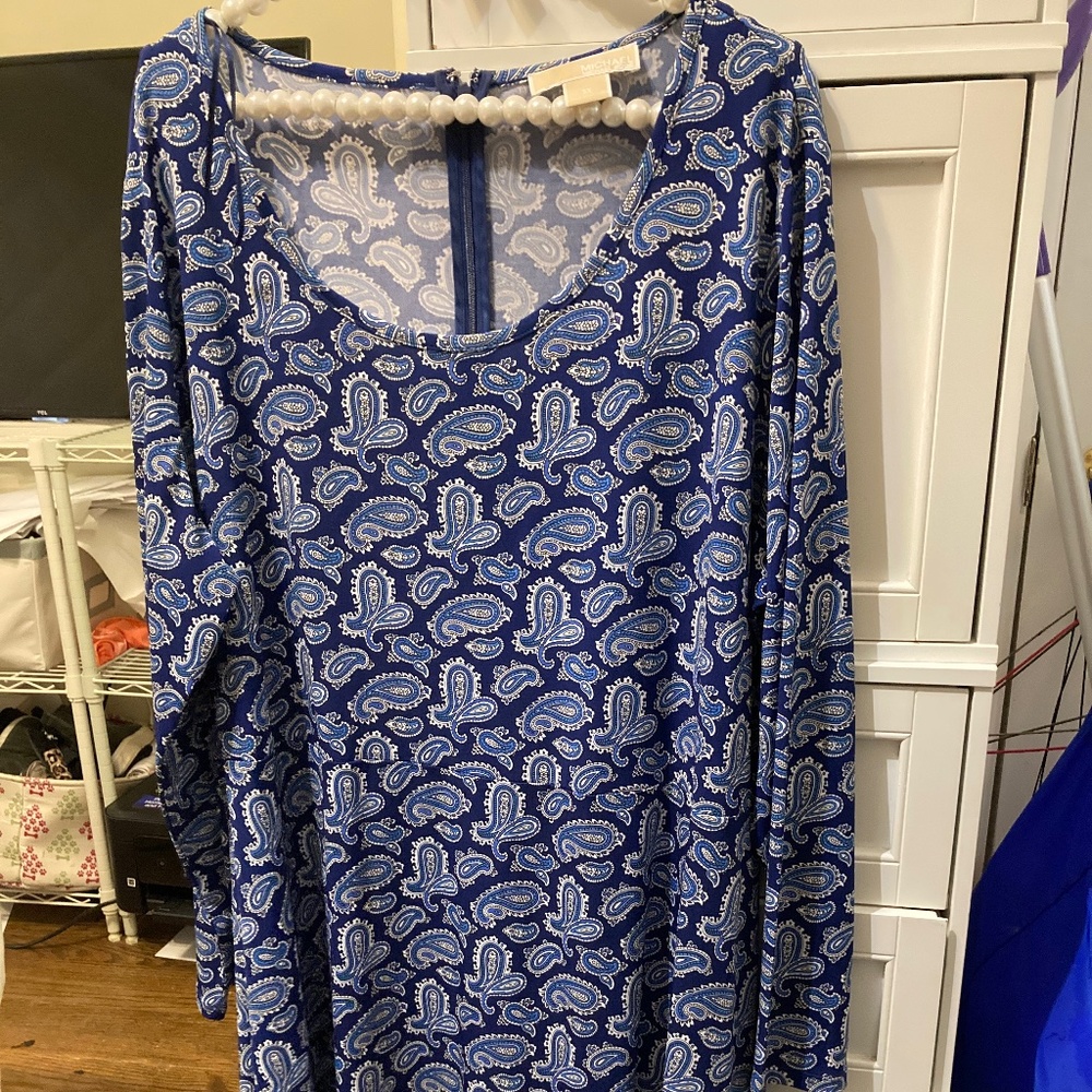 Michael Kors  Paisley blue dress with zipper up the back size 3X